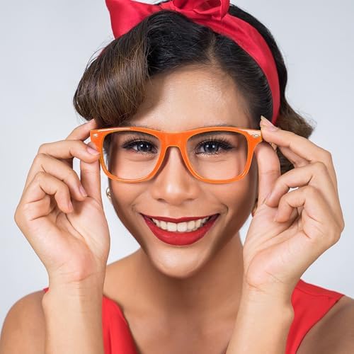 Spooktacular Creations - Retro Orange Nerd Glasses