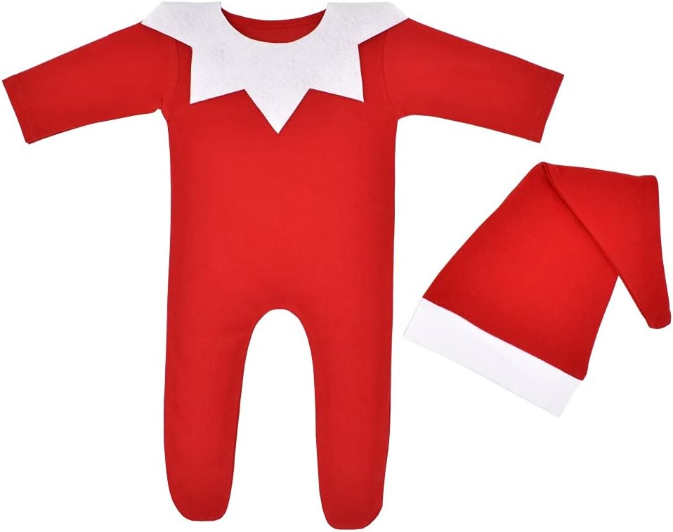 Newborn Photography Props Outfits Christmas Hat Leggings for Baby