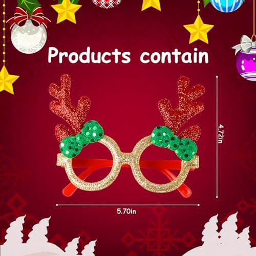 12pc Metal Christmas Glasses - Perfect for Parties