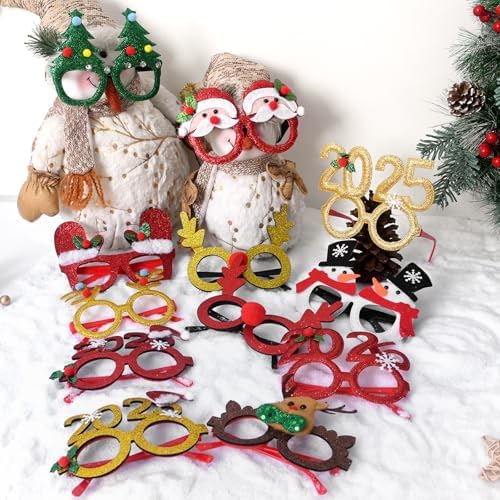 12PCS Santa Reindeer More - festive Eyewear for Kids Women Men