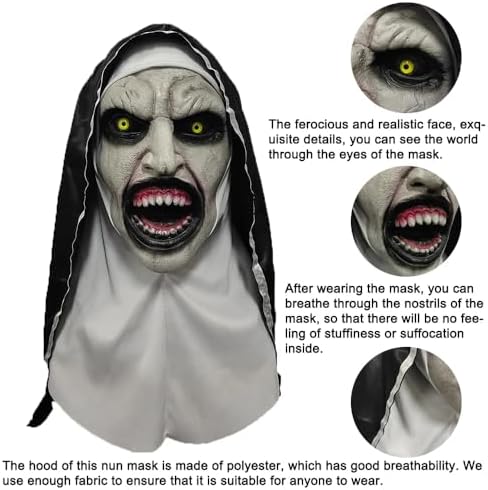 Scary Halloween Nun Mask