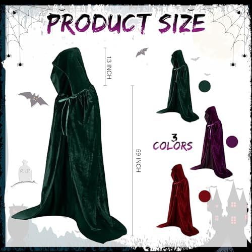 3-Piece Halloween Witch Sisters Robes for Women