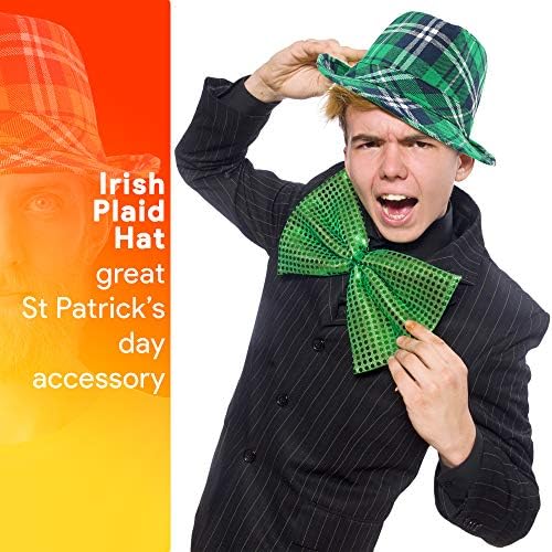 Skeleteen Irish Plaid Fedora - St Patricks Day Hat for Costumes
