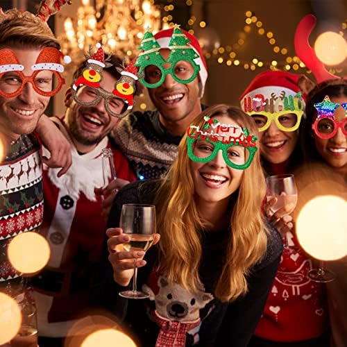 24 Christmas Eyeglasses festive Party Favors Christmas costume Cosplay props 16x9cm