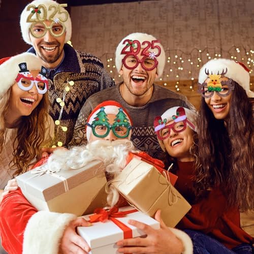 12PCS Santa Reindeer More - festive Eyewear for Kids Women Men