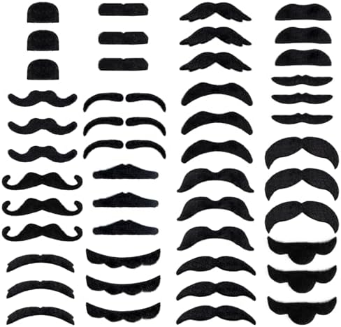 48 Piece Fake Mustaches Make for Halloween