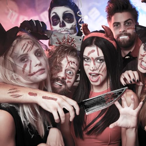 Btanadi Fake Knife Spooky Halloween Cosplay Setup with Fake Blood