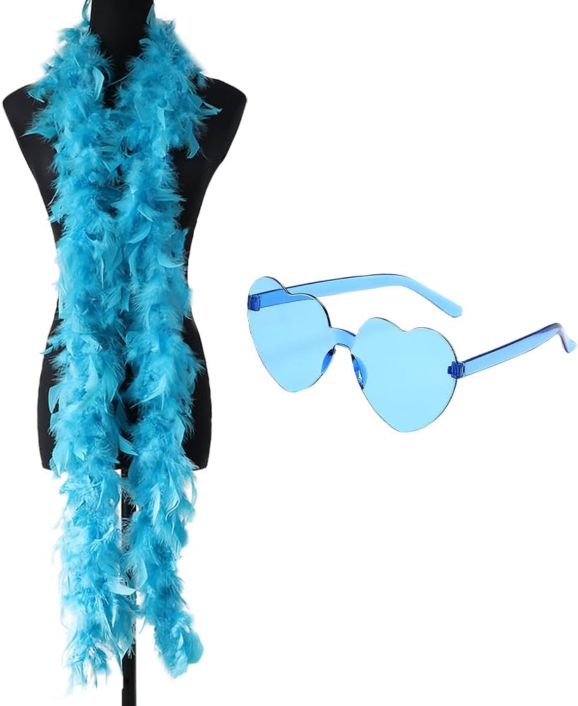 Stylish 2-Piece Flapper Feather Boa Accessories