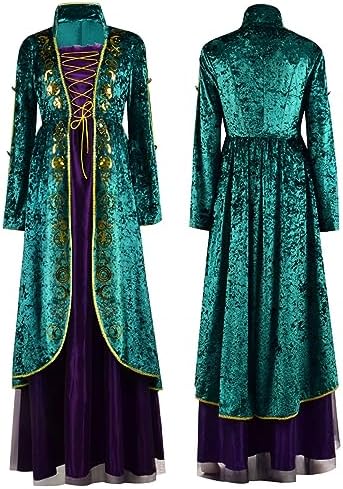 Winifred Sanderson Sisters Costumes Dress with Wig for Halloween Women