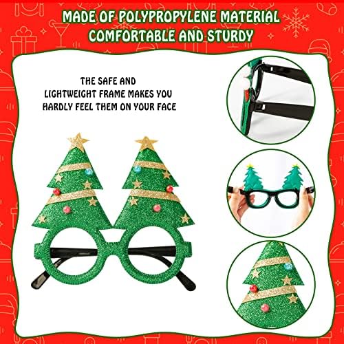 24 Christmas Eyeglasses festive Party Favors Christmas costume Cosplay props 16x9cm