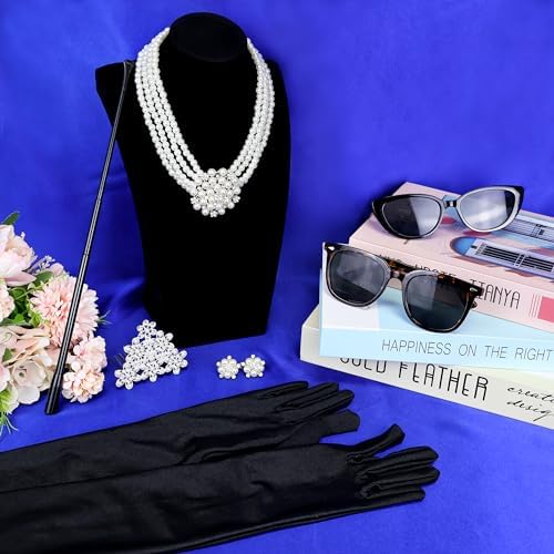 1920s Accessories for Women to the 1920s set includes earringsenderNecklaceSunglassesGlovesCigarette Holder