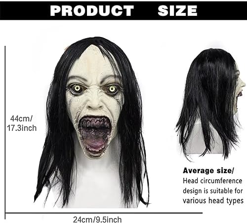 Horror Mask Womens Latex Cepyotic Demon Wigs