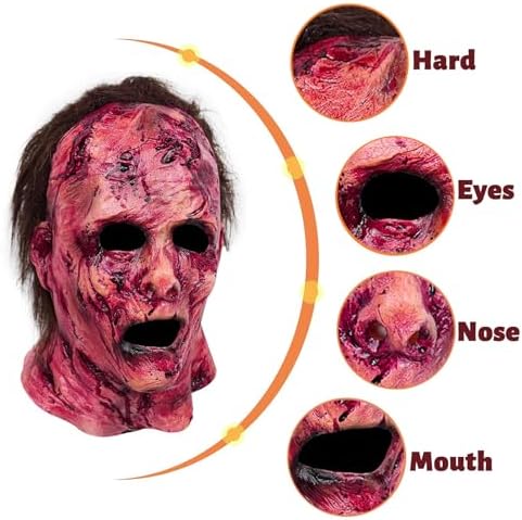 terrifying realistic red character mask