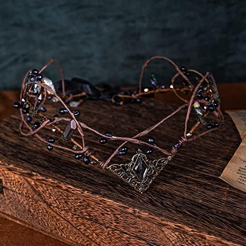 Dazzling Crystal Crown - Viking Headband with Elegant Design for Halloween Cosplay