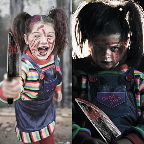 Btanadi Fake Knife Spooky Halloween Cosplay Setup with Fake Blood