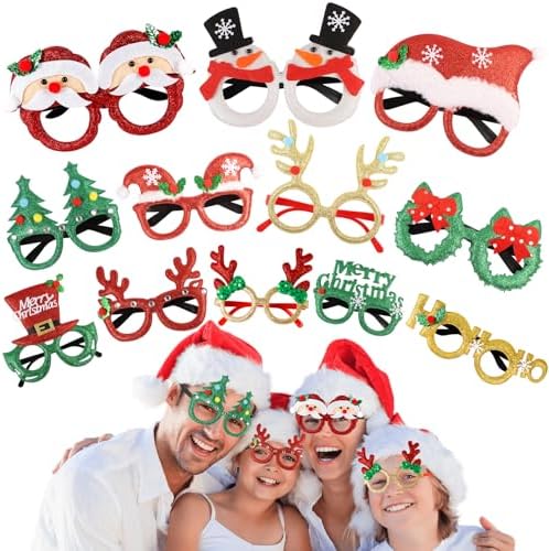 12pc Metal Christmas Glasses - Perfect for Parties