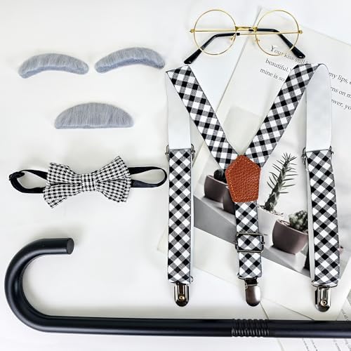 Kids Old Man Costume 100 Days of School Fake Beards for Boys