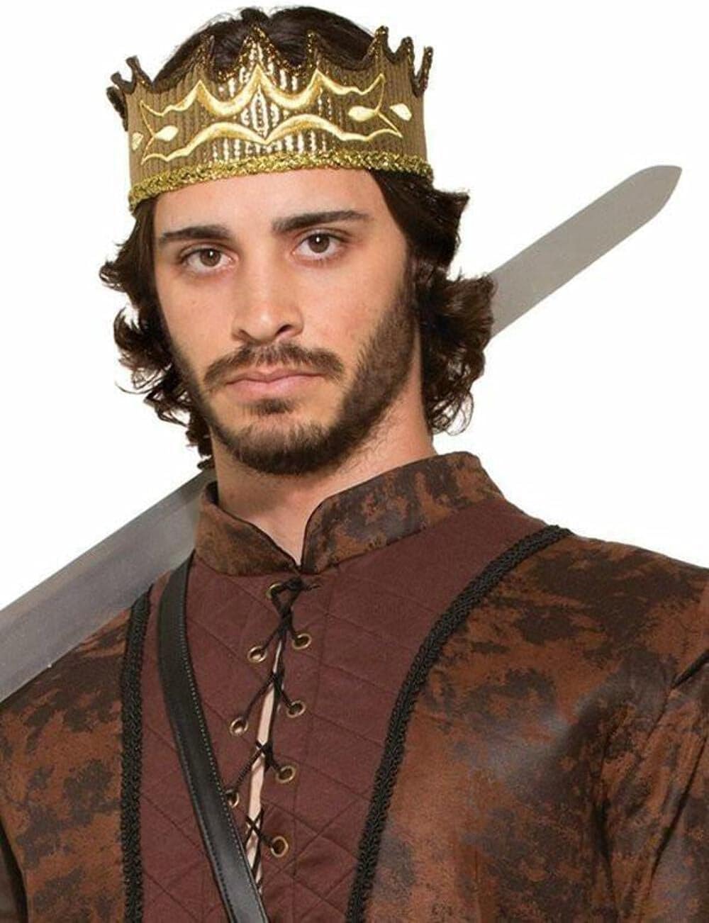 Mens Rubies Kings Crown Hat - Medieval Fantasy Design