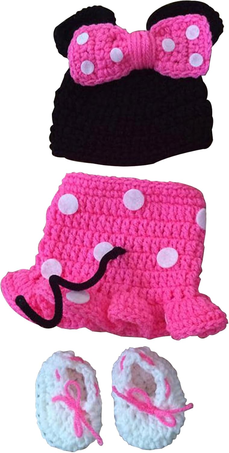 JASTORE PHOTOGRAPHY PROP BABY COSTUME - CUTE CROCHET MICE