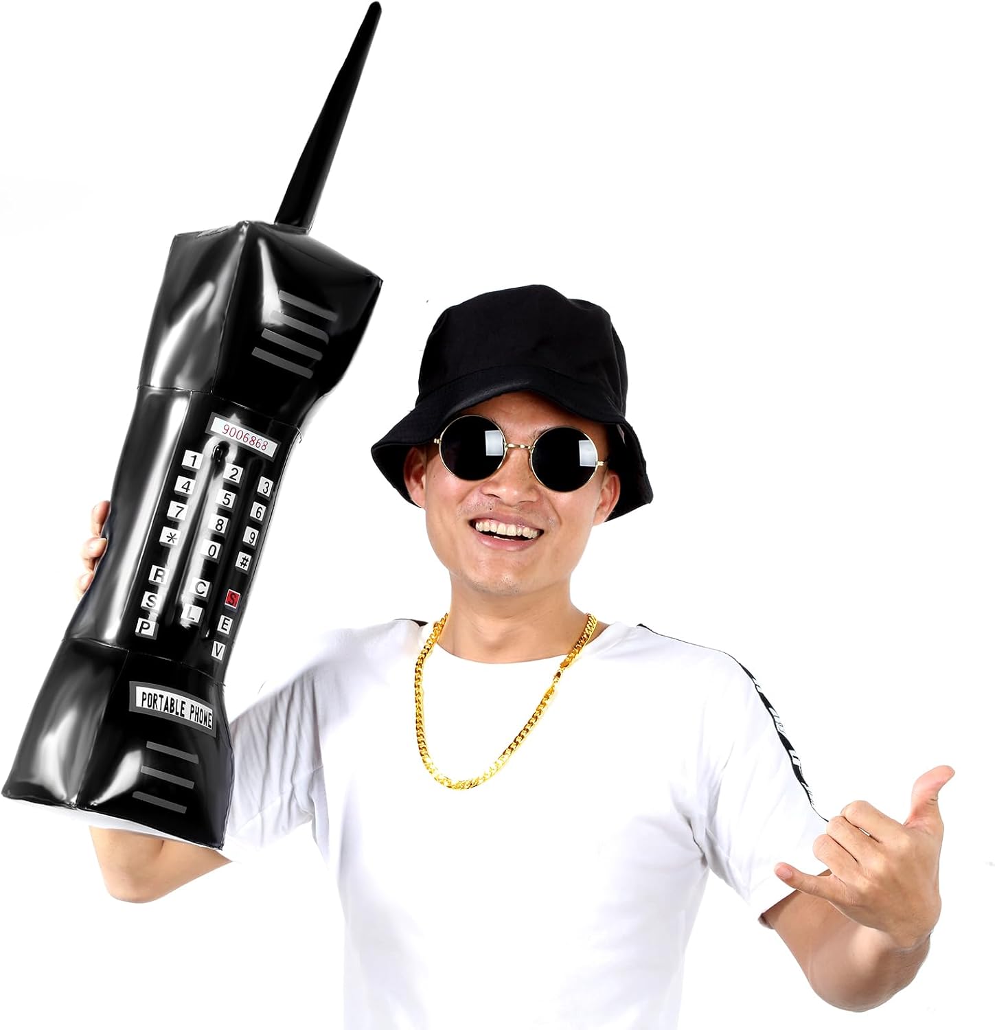 Meekoo 80s90s Hip Hop Costume Set for Men - Rapper Accessories Bundle