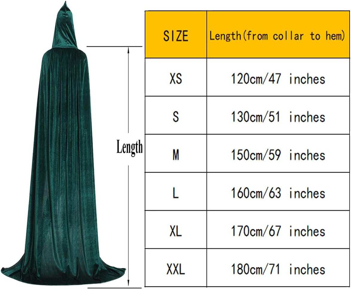 Stylish Halloween Robe Unisex Soft Velvet Full Long Kapes