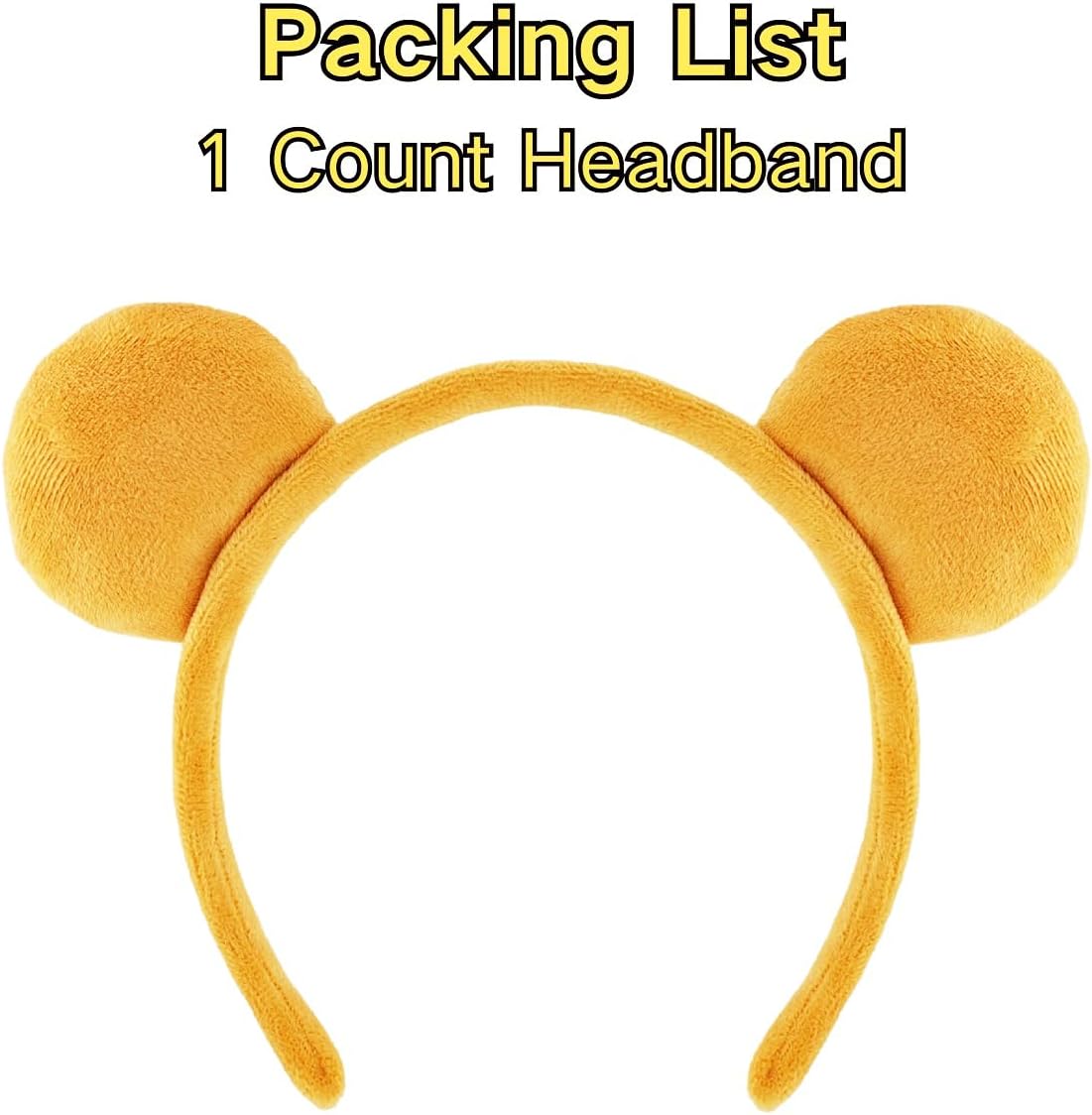 Yellow Bear Ears Headband for Adults Halloween Costume Bear Headband Party