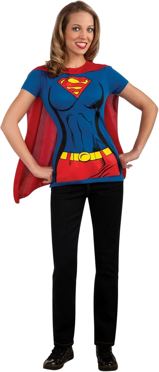 Rubies DC Comics Womens Supergirl T-Shirt With cape
