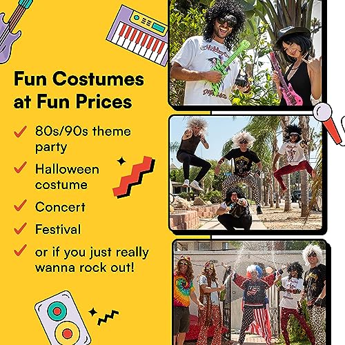 Watts Wigs Declassified 80s Hair Metal Rocker Costume Set