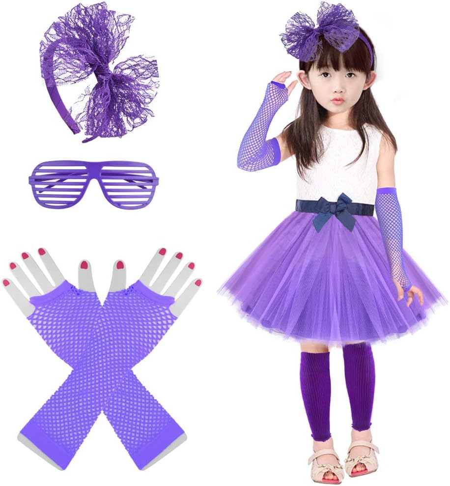 80s Style Costumes for Girls Kids Party Accessories Box
