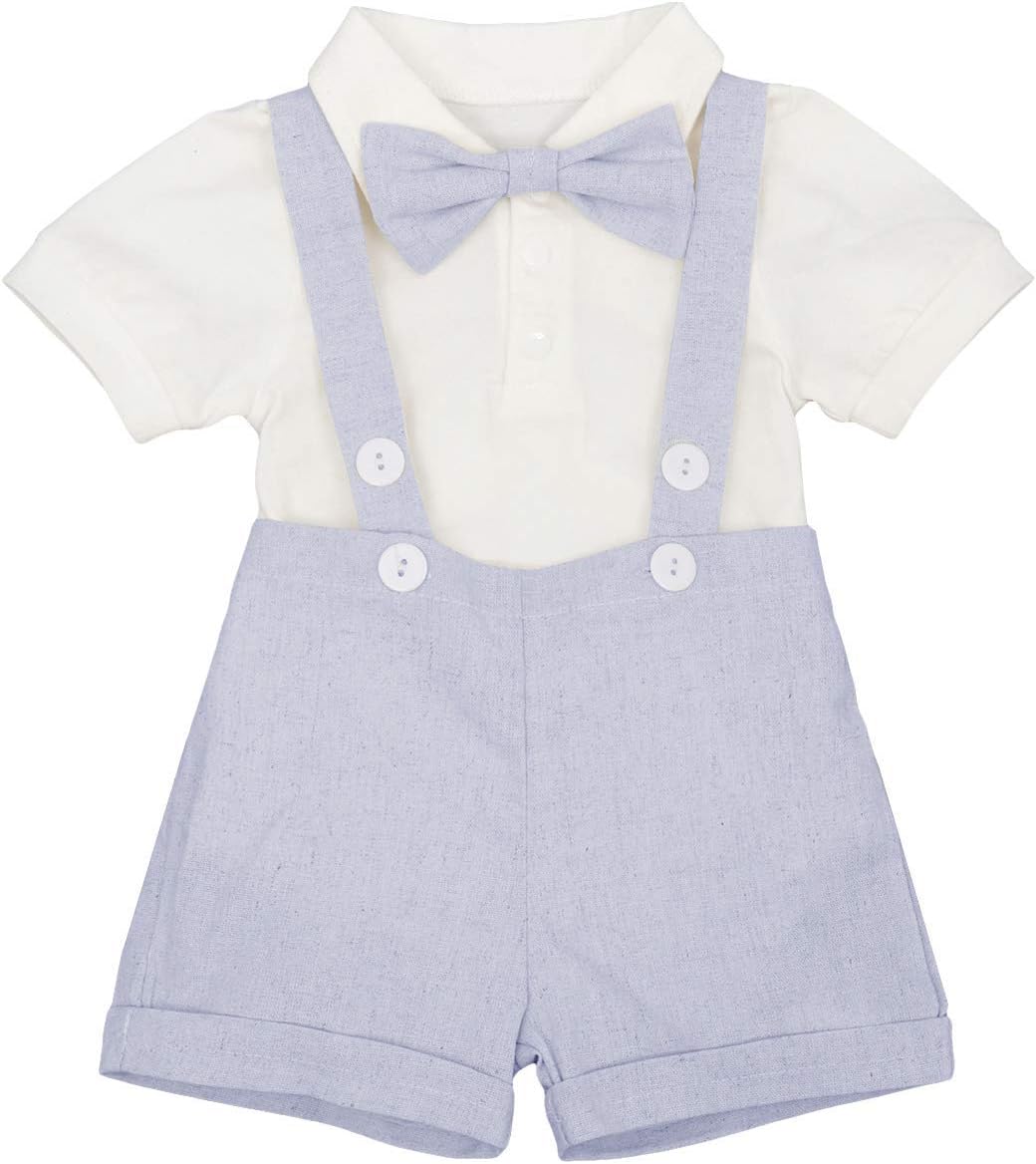 imekis baby boy Baptism Christening Tuxedo Romper Suit