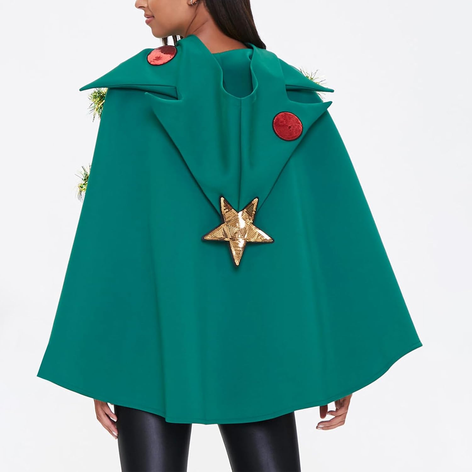 Michellecmm Christmas Tree Poncho Costume Women