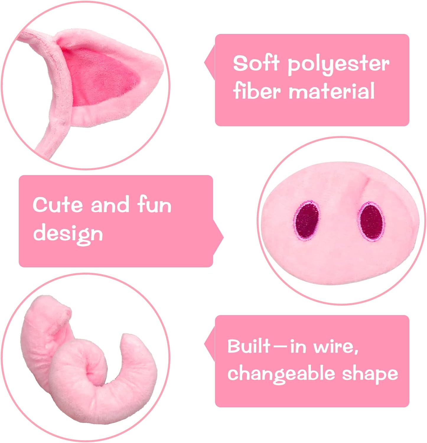 Bvrbaory Pink Pig Costume Set Perfect for Kids Halloween Party