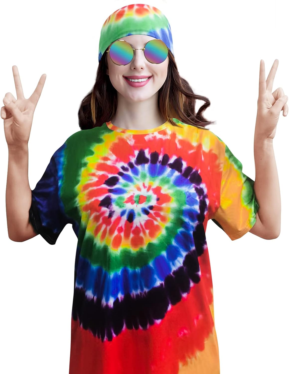 60s and 70s Hippie Costumes Set - Peace Necklace Party Accessories