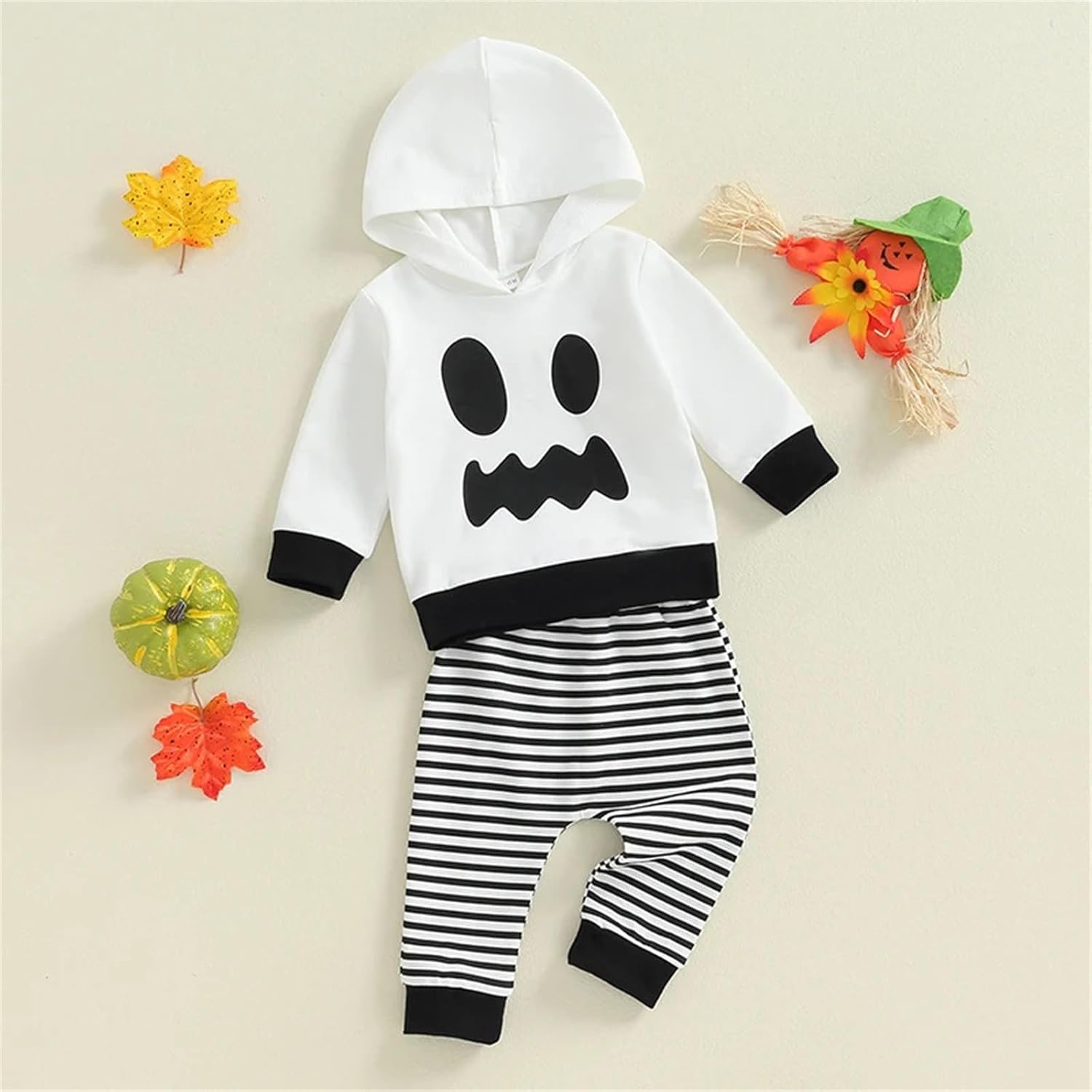 Baby Halloween Striped Hoodie Set
