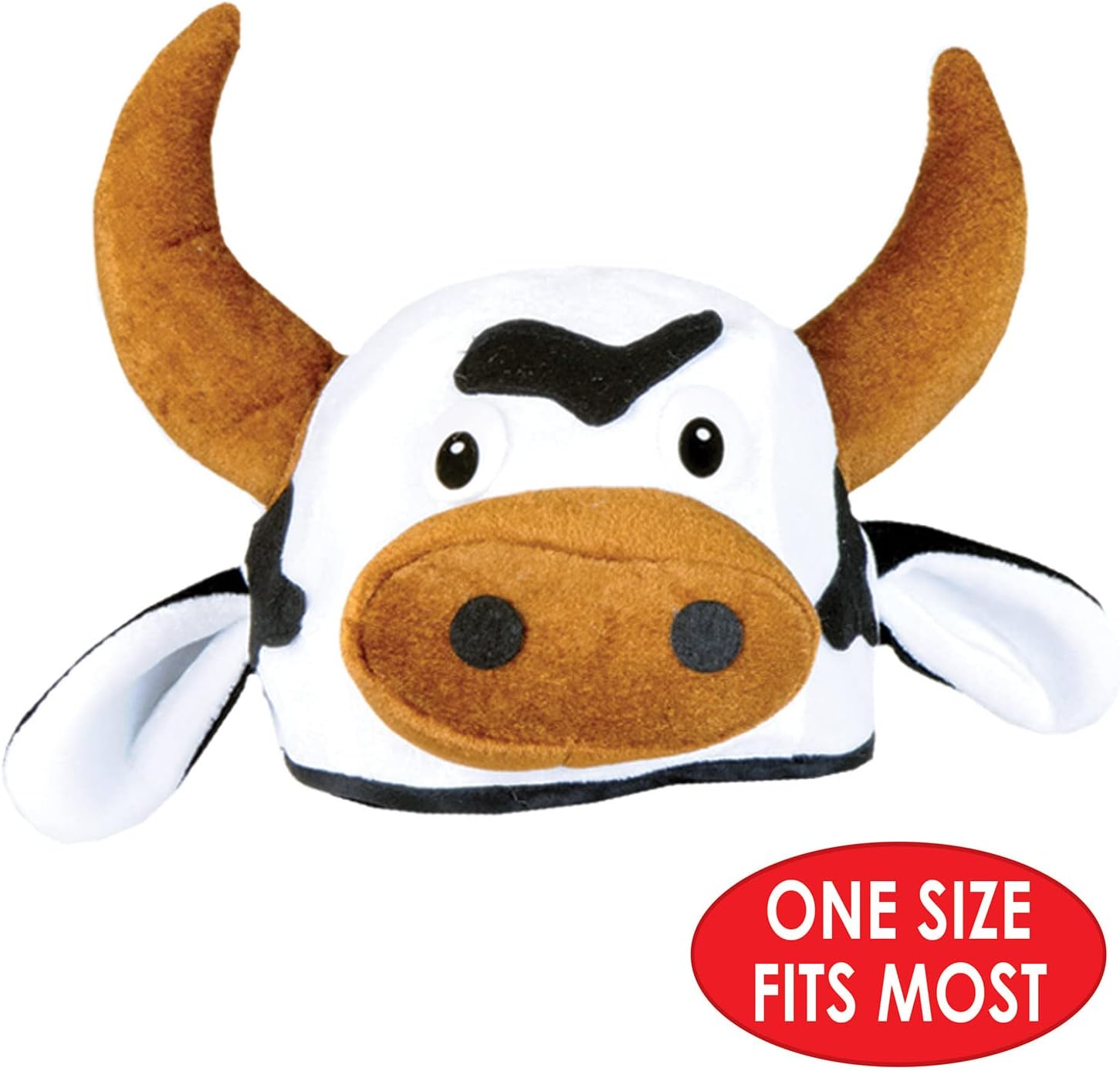 Unique Plush Cow Head Hat for Men Halloween Party Accessories