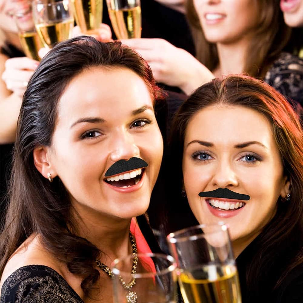 48-Piece Self-Adhesive Fake Mustaches for Halloween Party Accessories