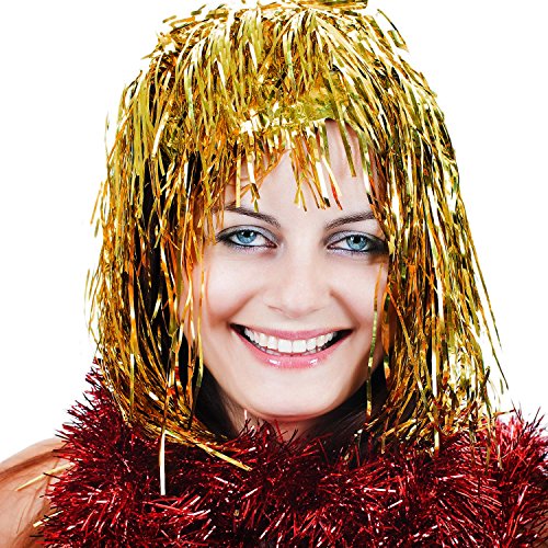 4-Piece Metal Foil Tinsel Wig Party Hair Accessory