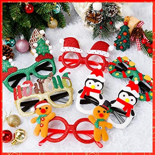 24 Christmas Eyeglasses festive Party Favors Christmas costume Cosplay props 16x9cm