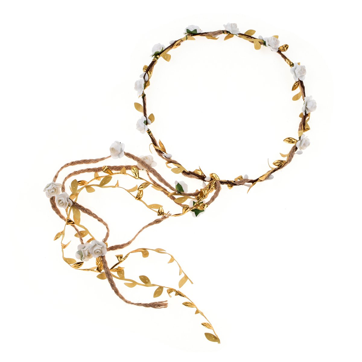 Floral Crown Headband DDazzling Ivory Gold