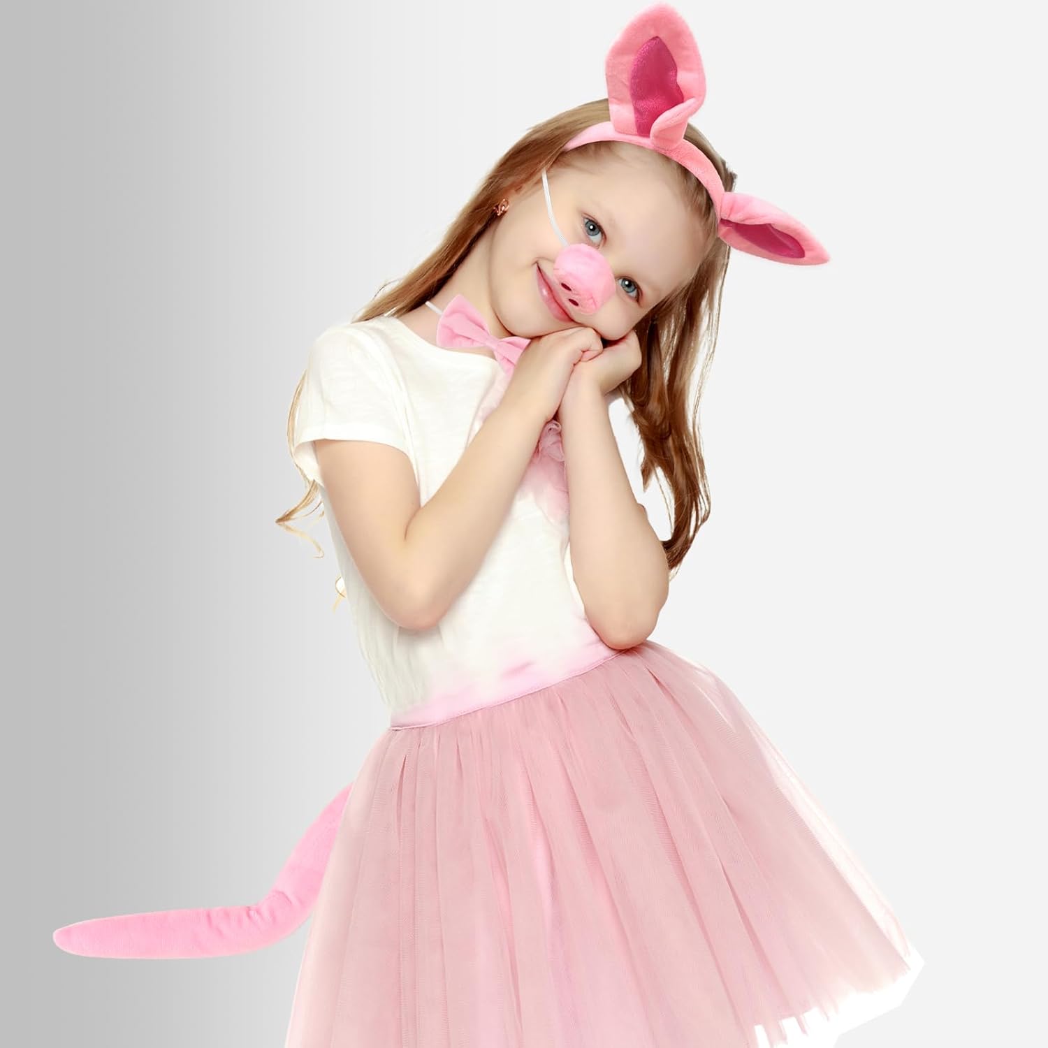 Mototo 4-Piece Fluffy Pink Pig Accessories Set