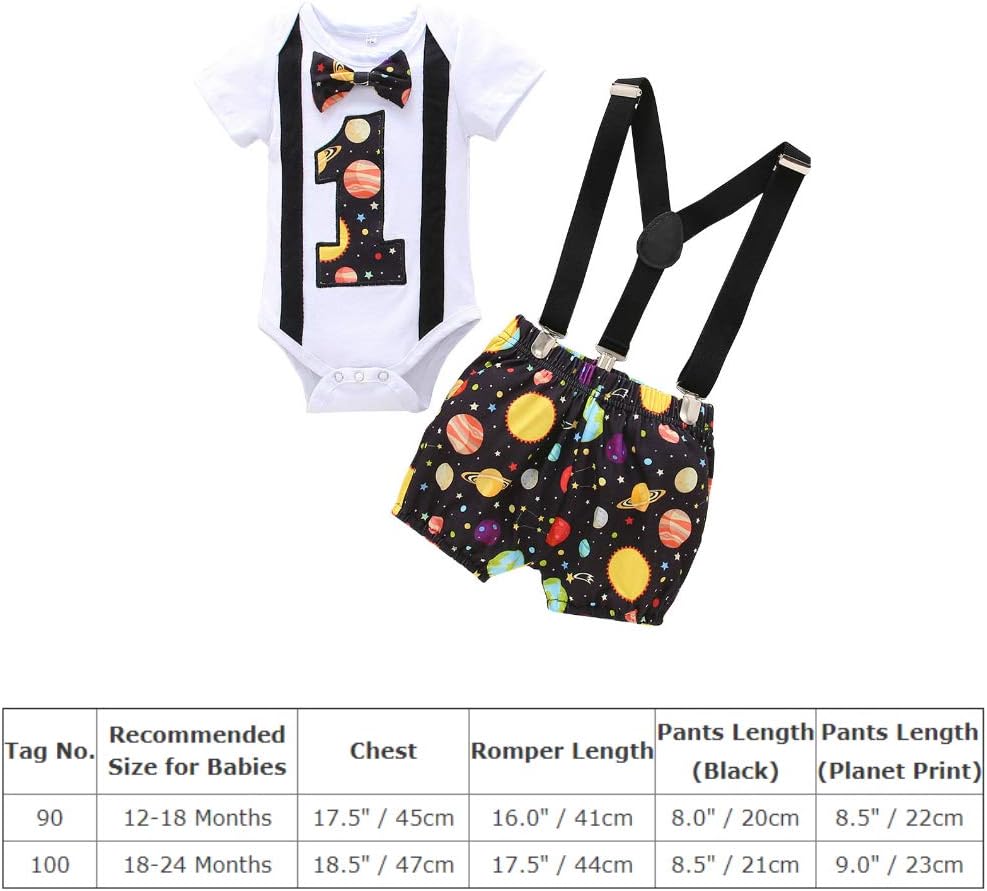Space Themed 1st Birthday Outfit for Baby Boys
