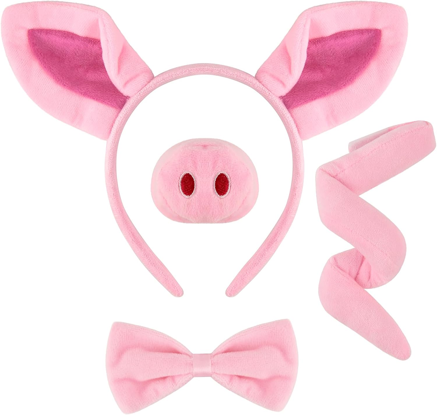 Mototo 4-Piece Fluffy Pink Pig Accessories Set