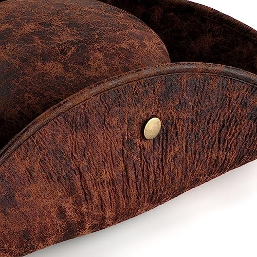 Srnede Pirate-Hat Tricorn Brown Faux Leather