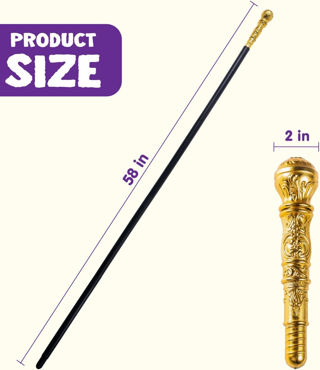 Captain of Spooktacular Costumes Walking Cane Halloween Costume Accessory