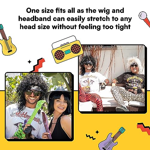Watts Wigs Declassified 80s Hair Metal Rocker Costume Set