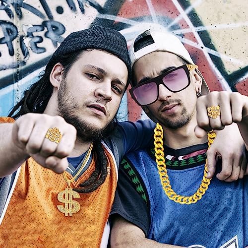 80s Hip Hop Costume Set for Men - Dollar Sign Money Chain