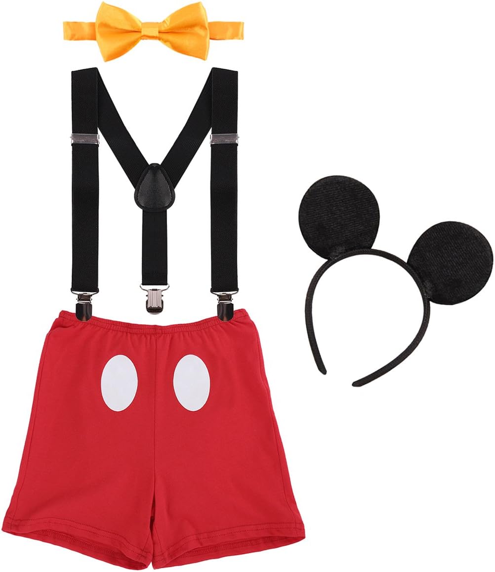 Baby Boys First Birthday Costume Set Y-Back Suspenders More