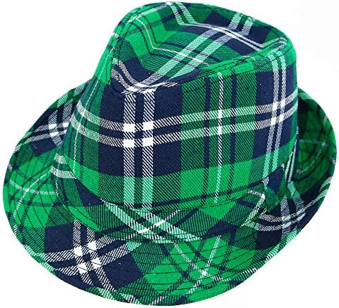 Skeleteen Irish Plaid Fedora - St Patricks Day Hat for Costumes