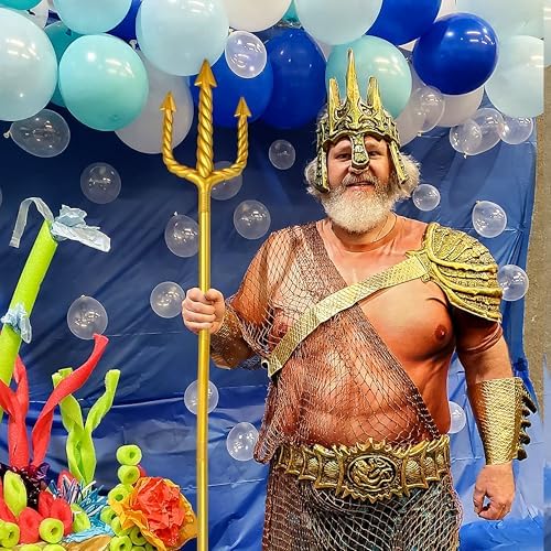 Amlisia 60Inch Gold Trident Plastic Trident King Neptune Costume Accessory