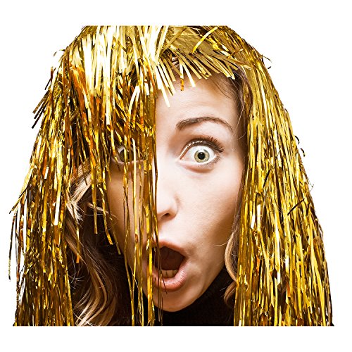 4-Piece Metal Foil Tinsel Wig Party Hair Accessory